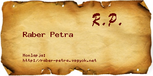 Raber Petra névjegykártya