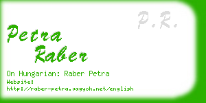 petra raber business card